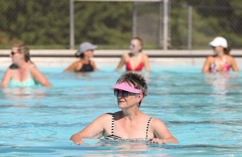Water walking at Harmon Park pool